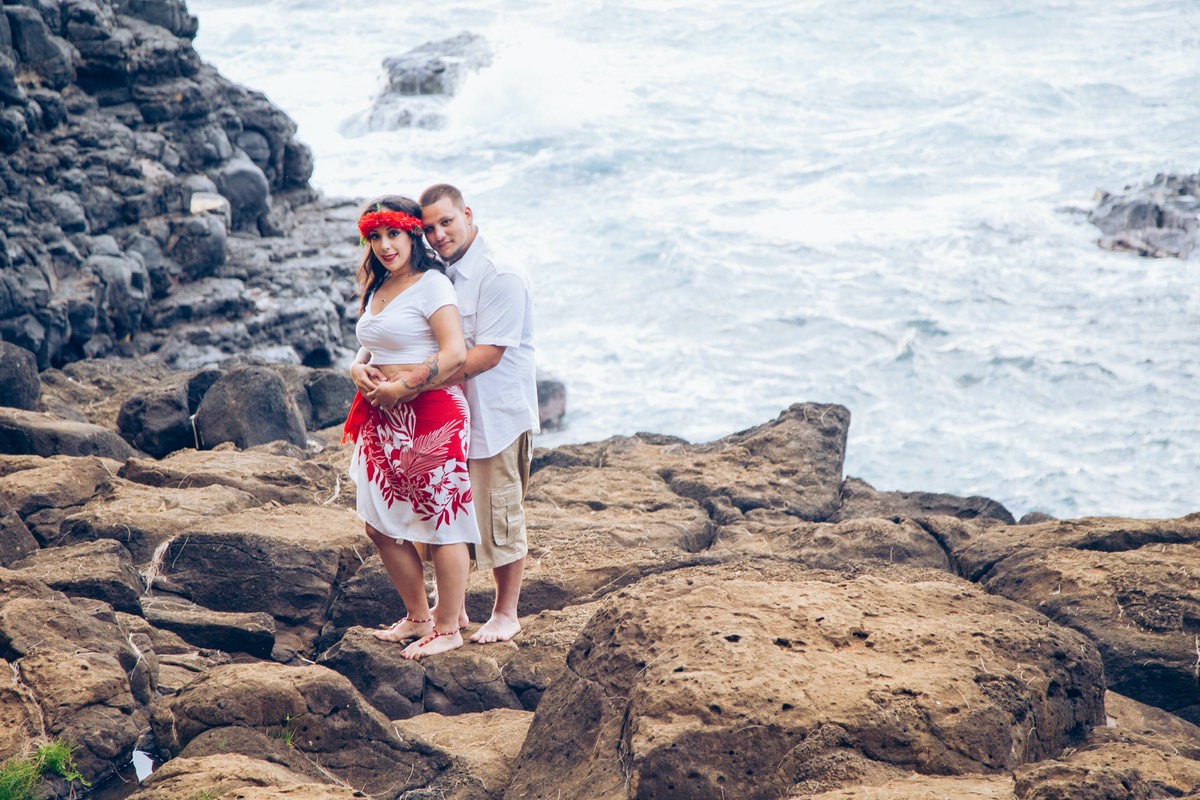 Swirling ocean Kauai wedding photographer Difraser
